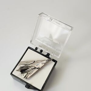 Vintage Silver Jet Fighter Brooch Pin, Collectible For Aviation Or Military